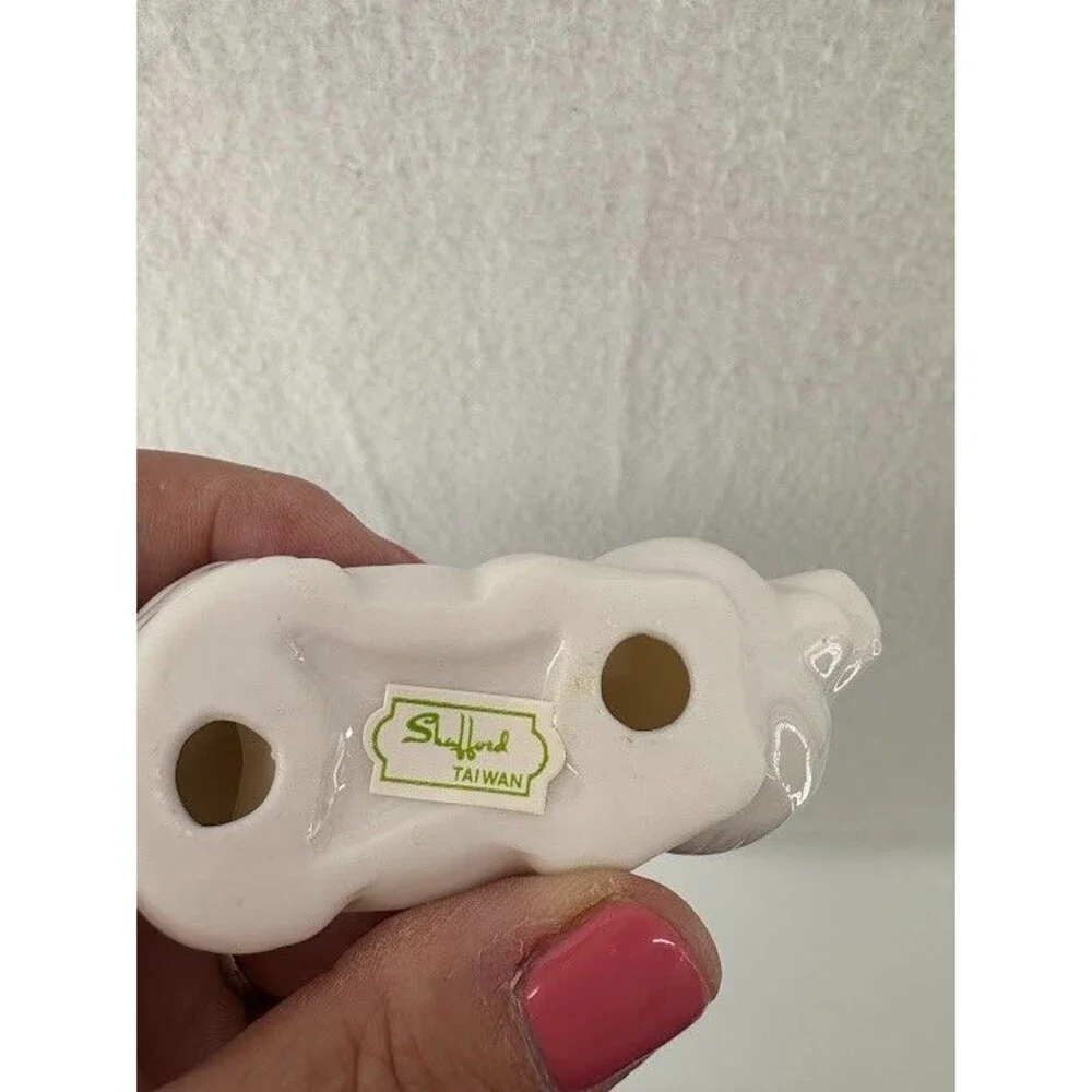 Vintage Shafford Pig Napkin Rings‎ Holders w/ Box Set of 4 White Porcelain